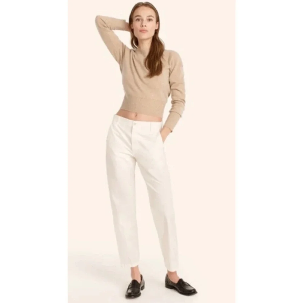 J. Crew Sunwashed Slim Chino Pants Womens 00 Pink Mid Rise Zip Fly Cotton Ankle
